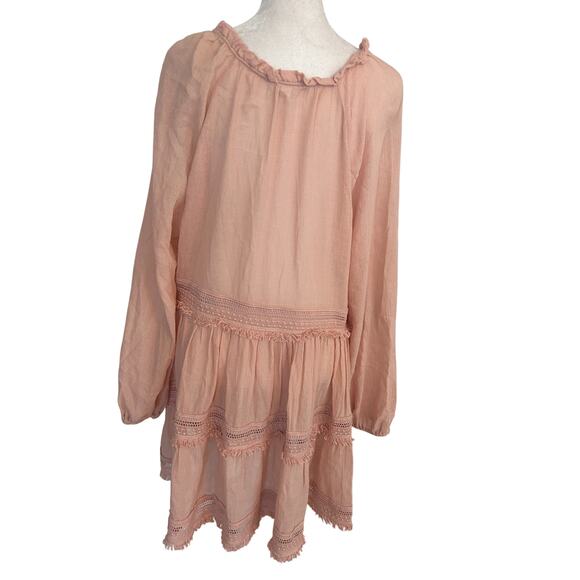 Eberjey Anthopologie Peach Boho Fringed Beach Cover Up Womens Size Large - Picture 6 of 6